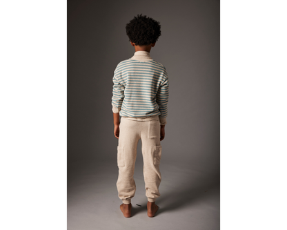 Soft Stripes Cargo Sweater Set - Artic Blue