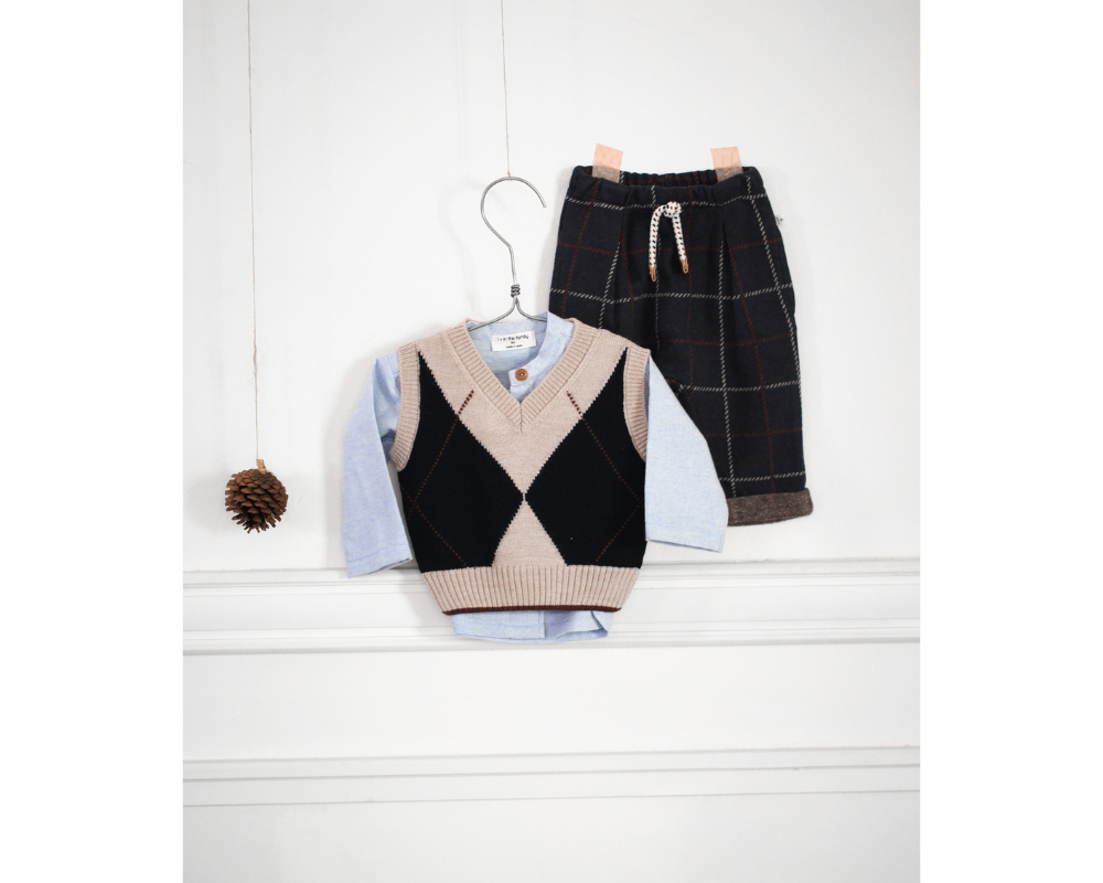 Kasper Argyle Sweater - Tortora