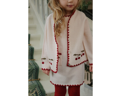 Collette Cardigan - Off White Cherry