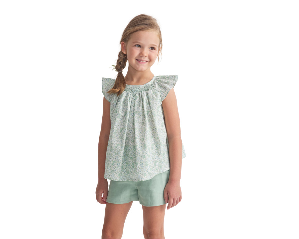 Sage Floral Hope Shorts Set