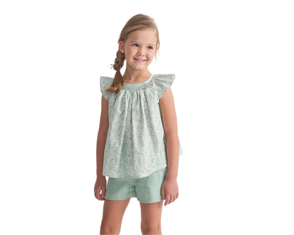 Sage Floral Hope Shorts Set
