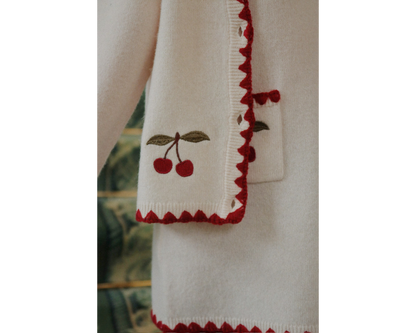 Collette Cardigan - Off White Cherry