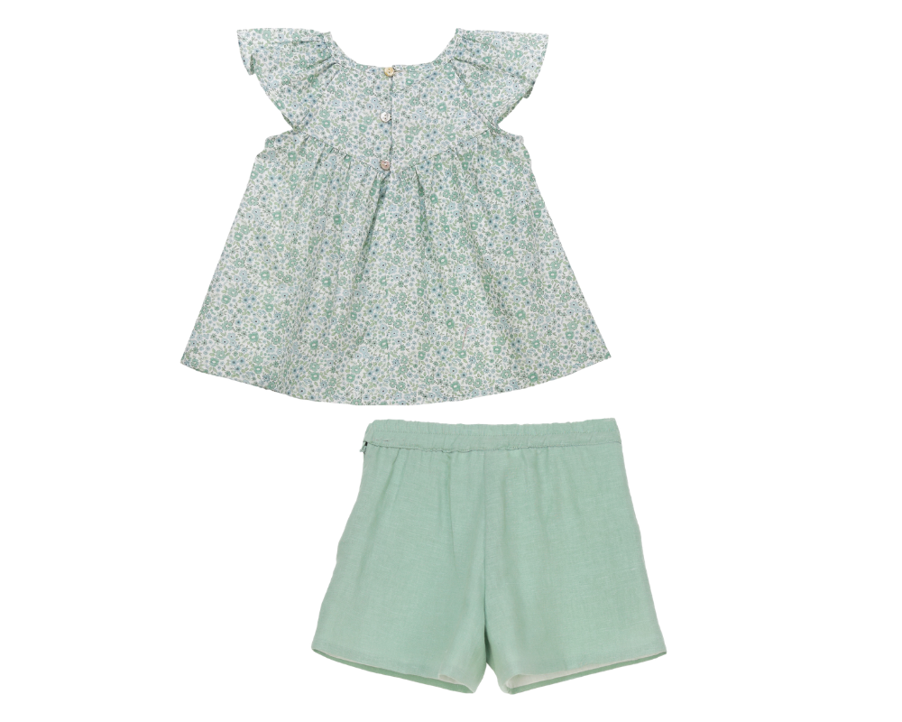 Sage Floral Hope Shorts Set