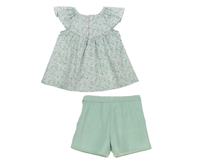 Sage Floral Hope Shorts Set