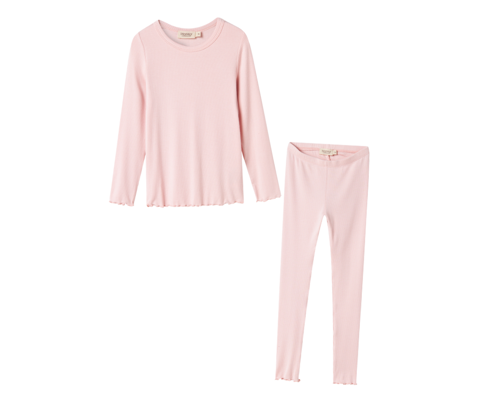 Tani Modal Ribbed Set - Rosewater