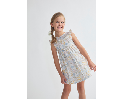 Amanda Bow Tulle Handsmocked Dress