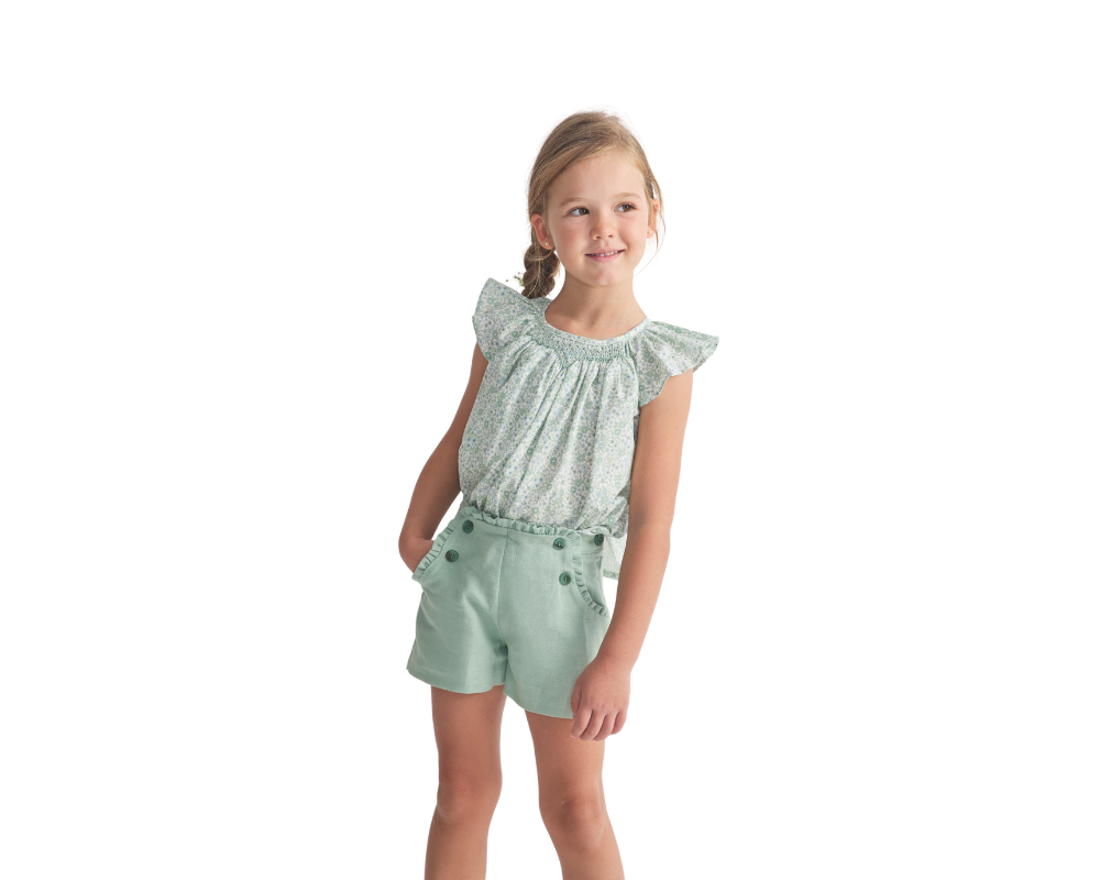 Sage Floral Hope Shorts Set