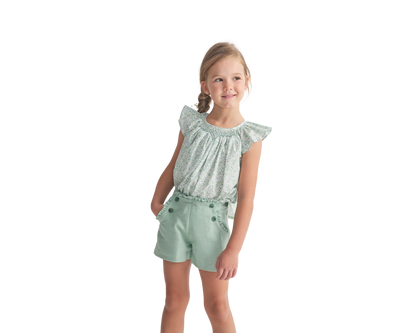 Sage Floral Hope Shorts Set