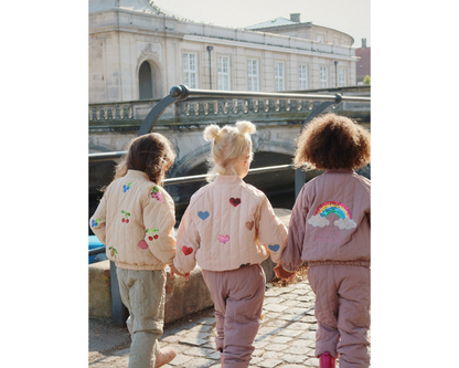 Juno Sequin Bomber Jacket - Cameo Rose
