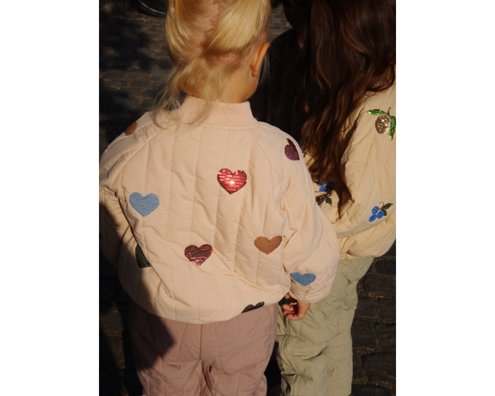 Juno Sequin Bomber Jacket - Cameo Rose
