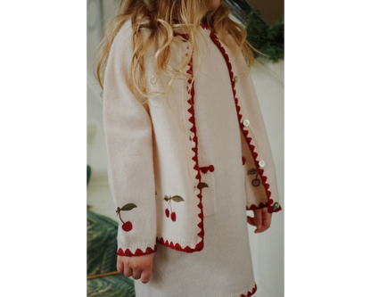 Collette Cardigan - Off White Cherry