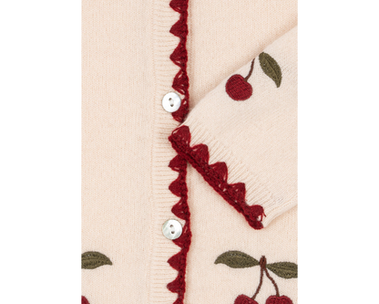 Collette Cardigan - Off White Cherry