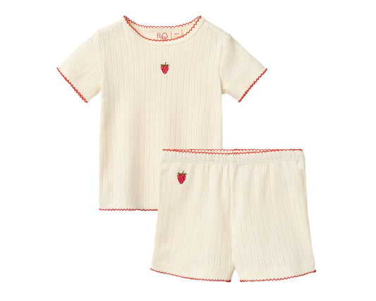 Flora Pointelle Shorts Set - Gentle Cream