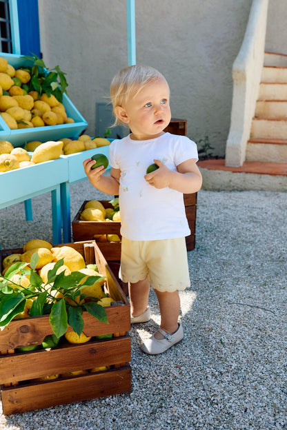 Yellow Butterfly Shorts Set