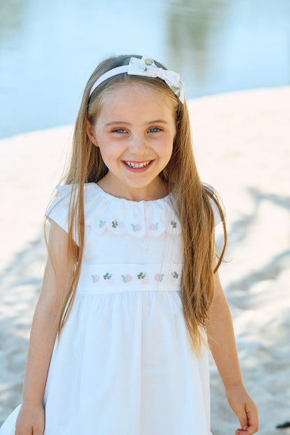 White Dress with Floral Embroidery
