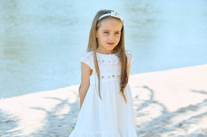 White Dress with Floral Embroidery