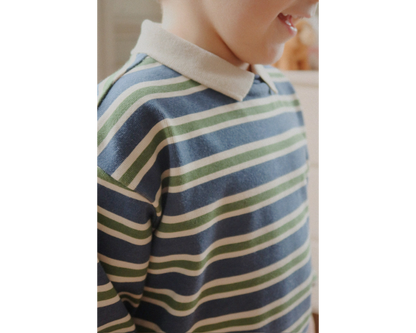 Sporty Long Sleeve Polo - Spellbound Stripe