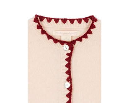 Collette Cardigan - Off White Cherry