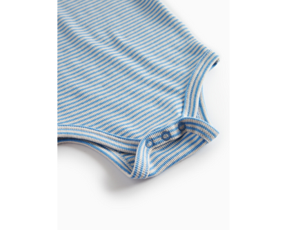 Blue Striped Long Sleeve Onesie Set