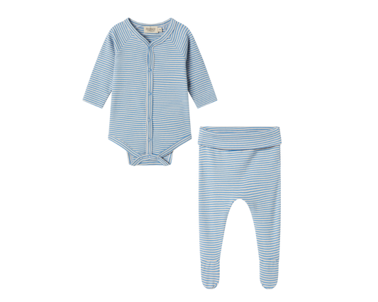 Bruno Blue Stripe Ribbed Baby Set
