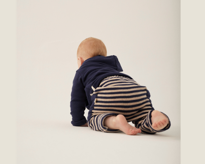 Soft Brushed Hooded Sweater and Striped Pants