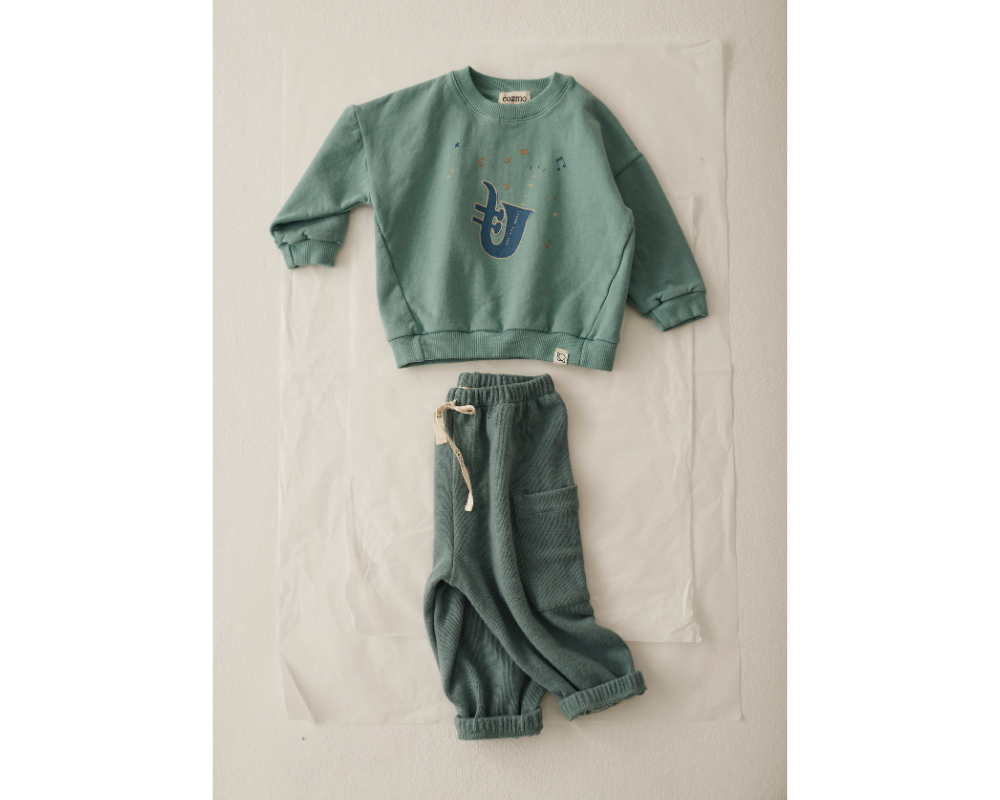 Soft Brush Sweater Set - Artic Blue