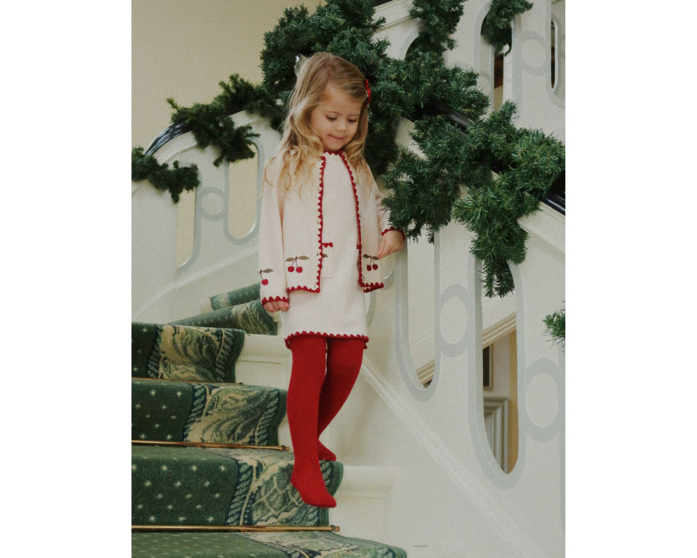 Collette Cardigan - Off White Cherry