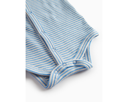 Bruno Blue Stripe Ribbed Baby Set
