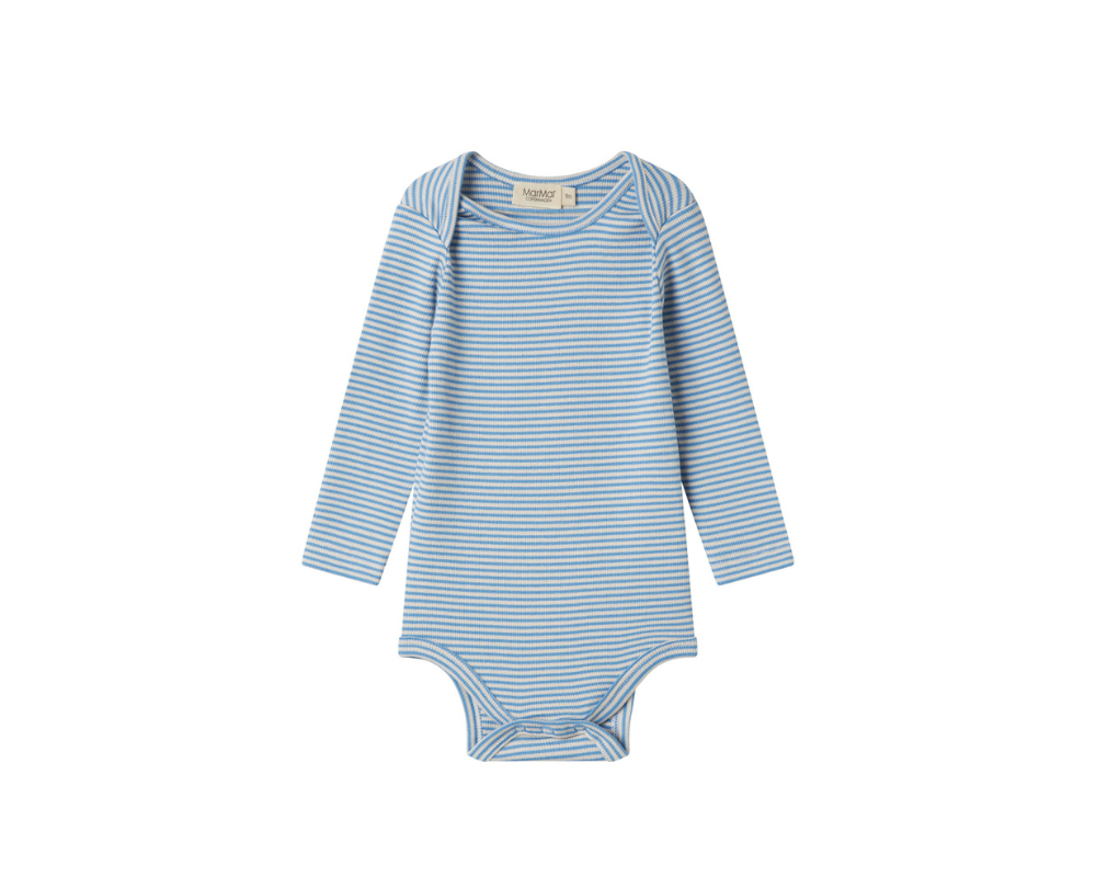 Blue Striped Long Sleeve Onesie Set