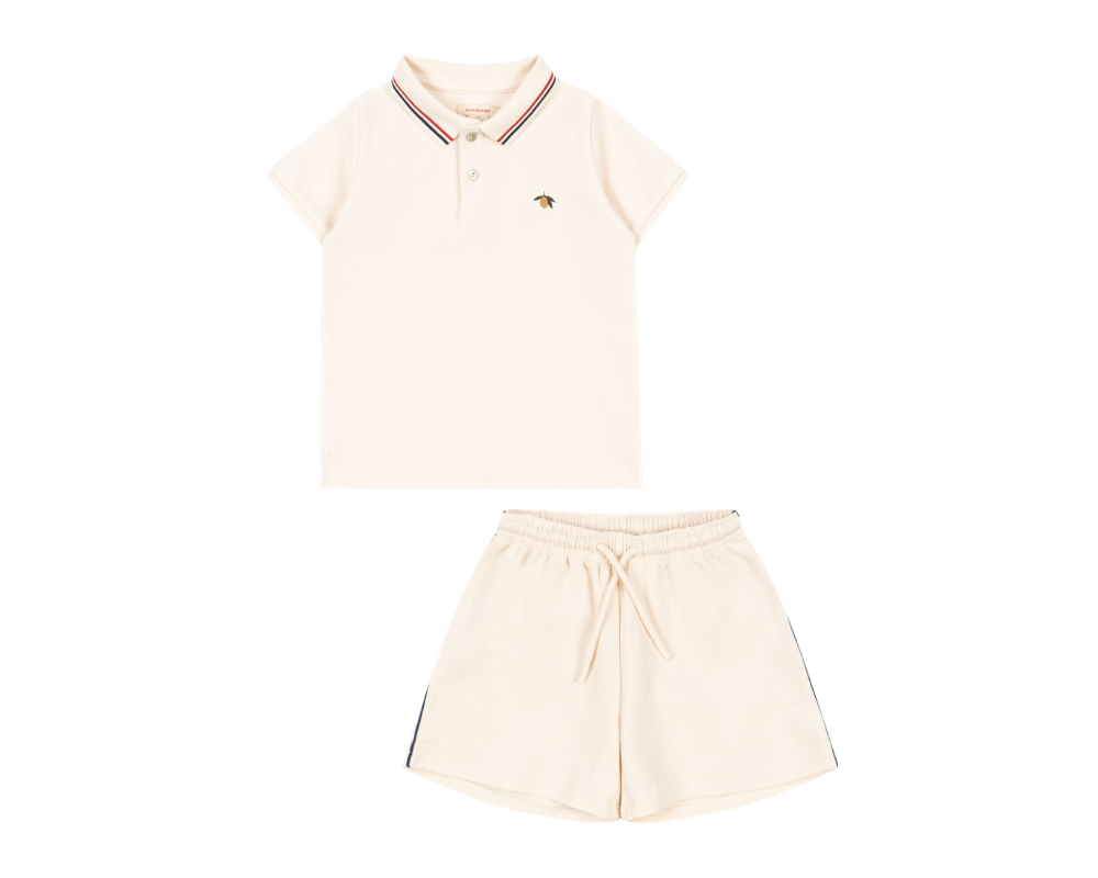 Florian Polo Shorts Set - Antique White