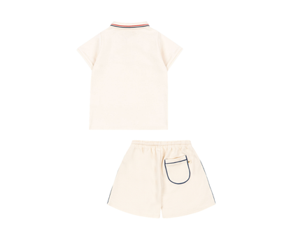 Florian Polo Shorts Set - Antique White