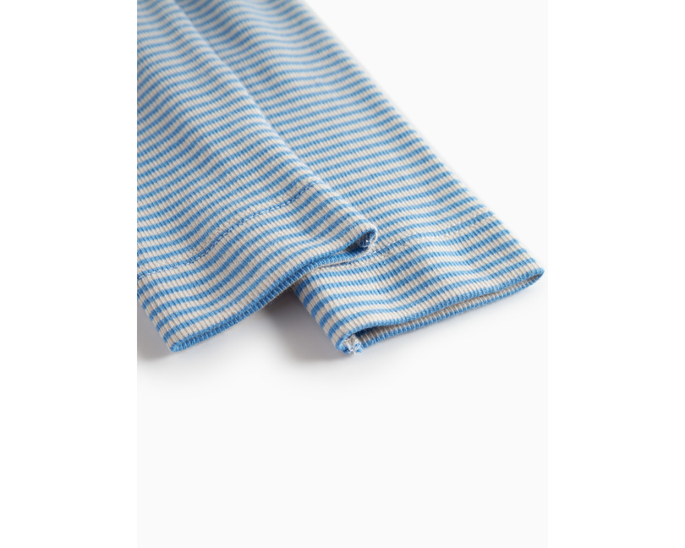 Blue Striped Long Sleeve Onesie Set