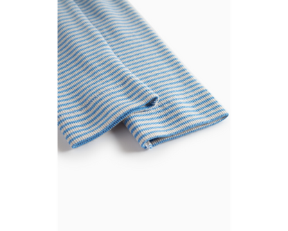 Blue Striped Long Sleeve Onesie Set