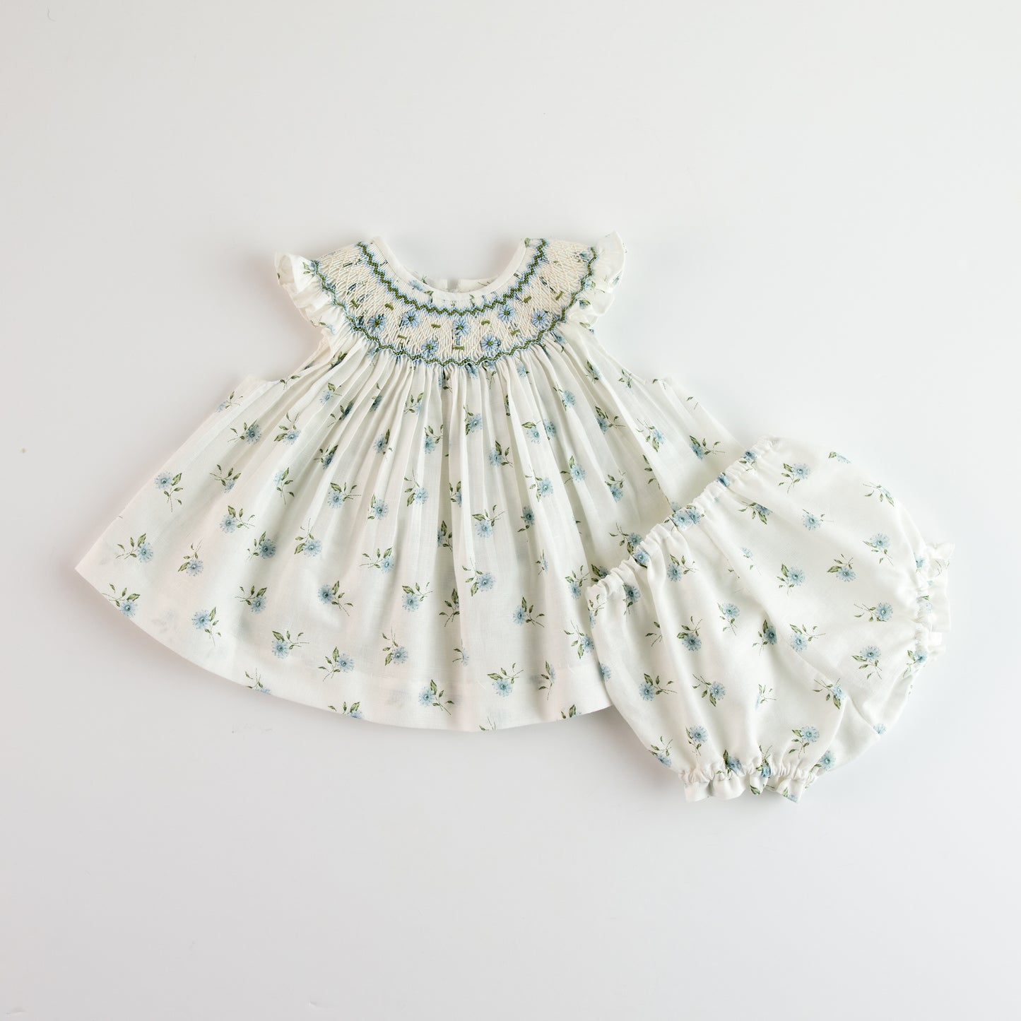 Mariana Smock Bloomer Dress Set - Blue