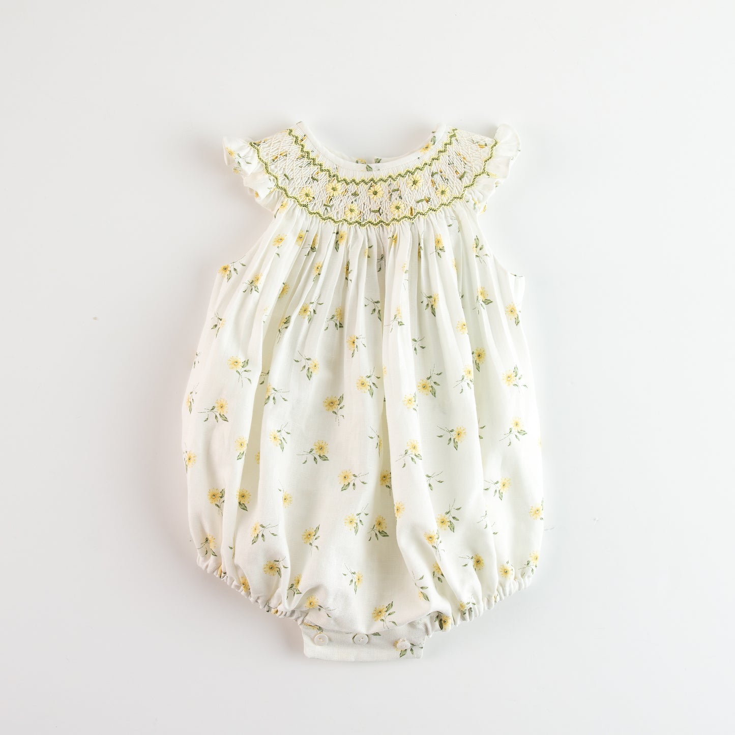 Mariana Smocked Romper - Yellow