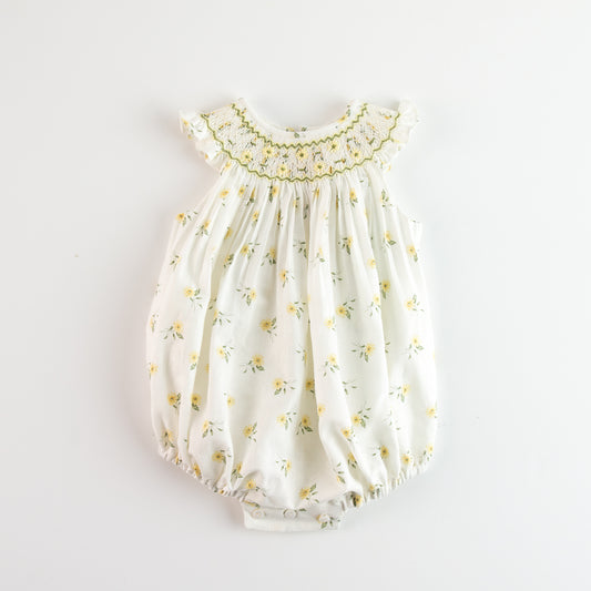 Mariana Smocked Romper - Yellow