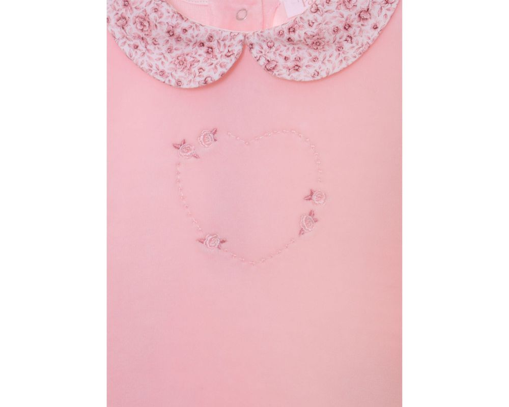 Pink Heart Velour Sweater Set