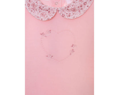 Pink Heart Velour Sweater Set