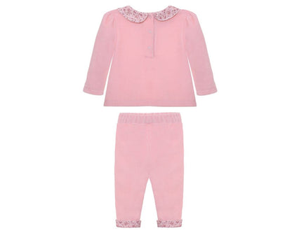 Pink Heart Velour Sweater Set