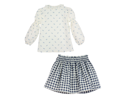 Daisy Checkered Skirt Set