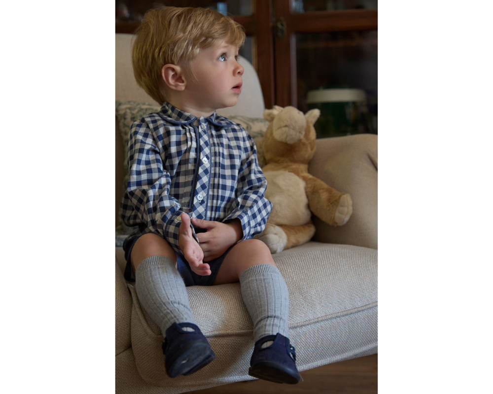 Blue Checkered Boys Set