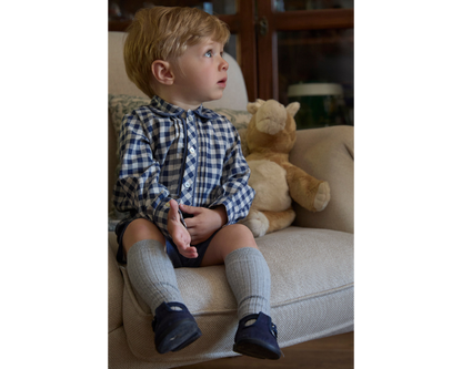 Blue Checkered Boys Set