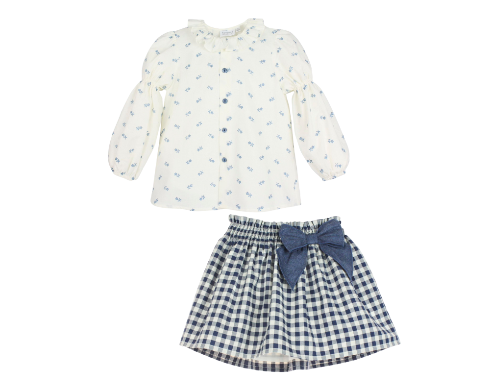 Daisy Checkered Skirt Set
