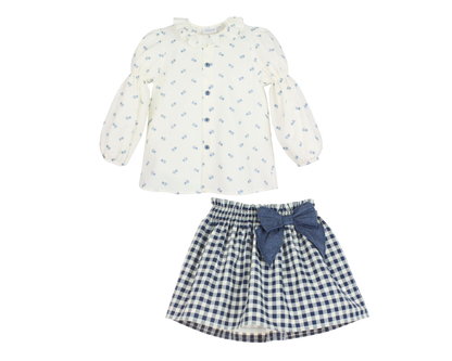 Daisy Checkered Skirt Set