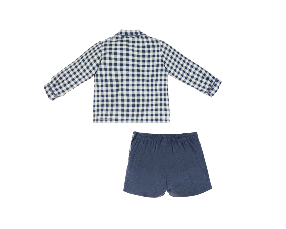 Blue Checkered Boys Set