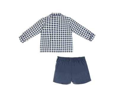 Blue Checkered Boys Set