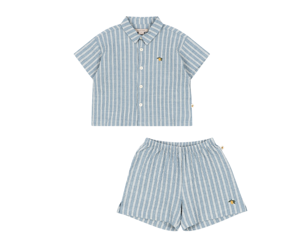 Elliot Shorts Set - Trio Bleu Stripe