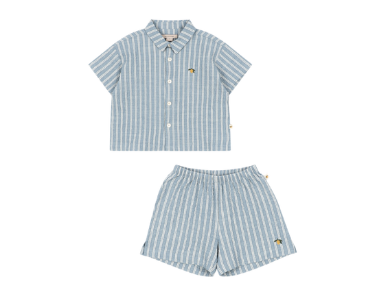 Elliot Shorts Set - Trio Bleu Stripe