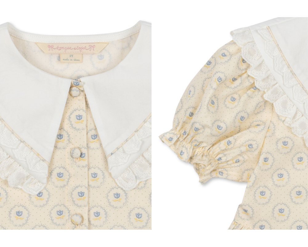 Coeur Collar Shorts Set - Ciel Mirage