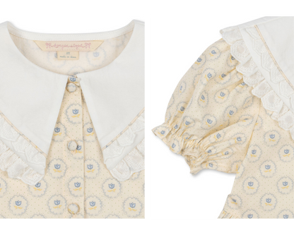 Coeur Collar Shorts Set - Ciel Mirage